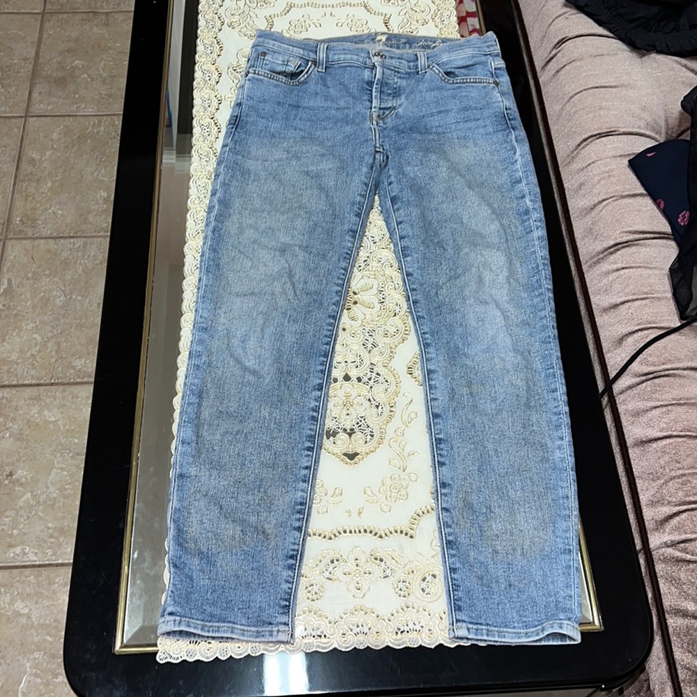 7 For All Mankind light blue Josefina skinny boyfriend jeans